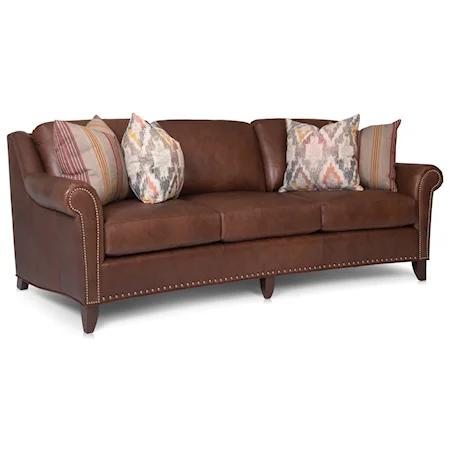 Transitional Large Sofa with Nailhead Trim